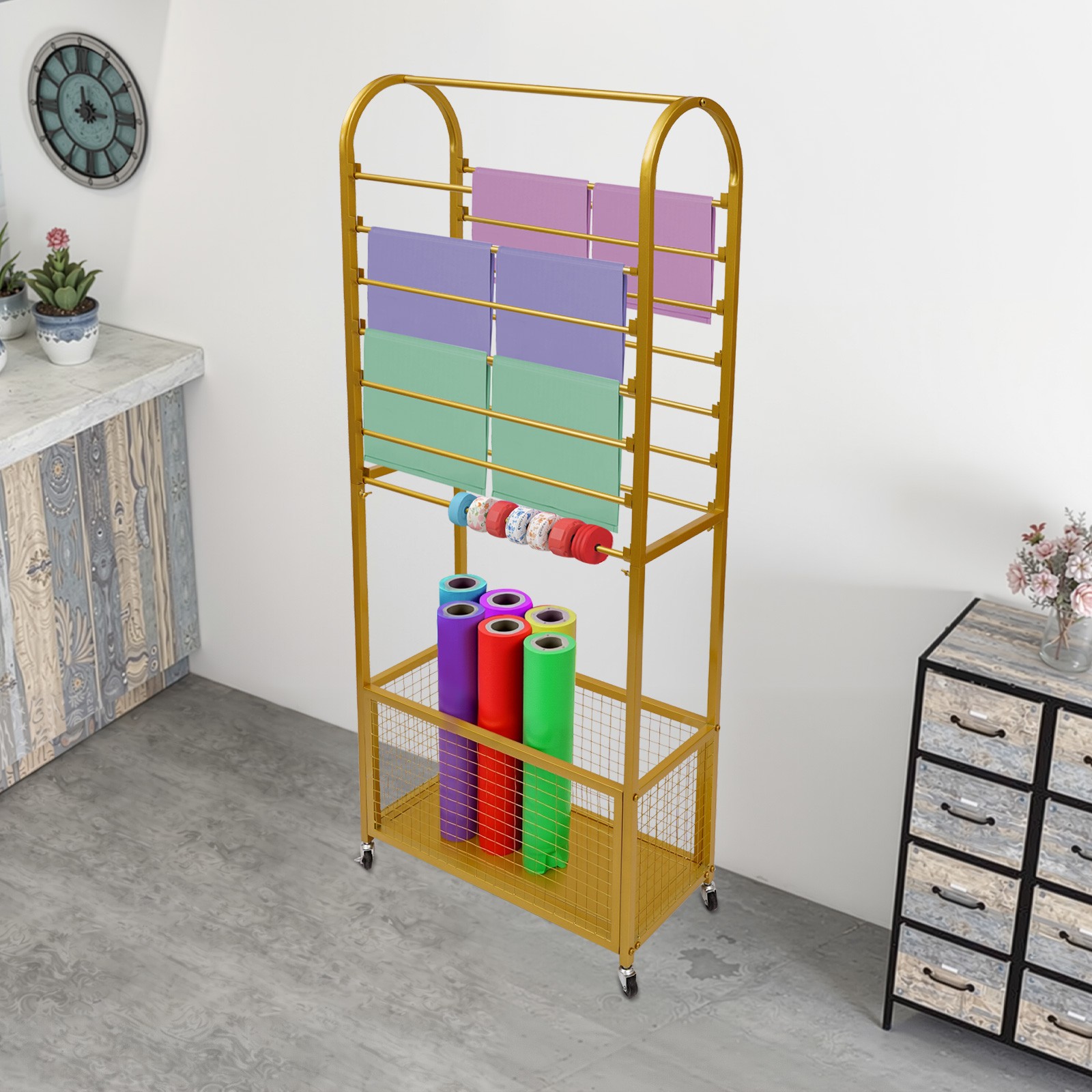Flower Wrapping Paper Storage Stand Holder Organizer Rack Ribbon Display Stand