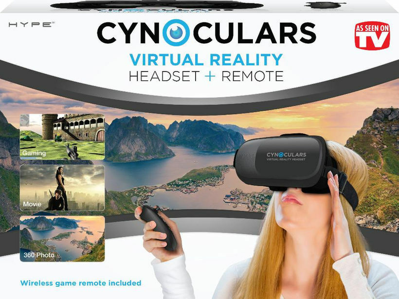 HYPE CYNOCULARS VIRTUAL REALITY HEADSET AND REMOTE =  AS SEEN ON TV