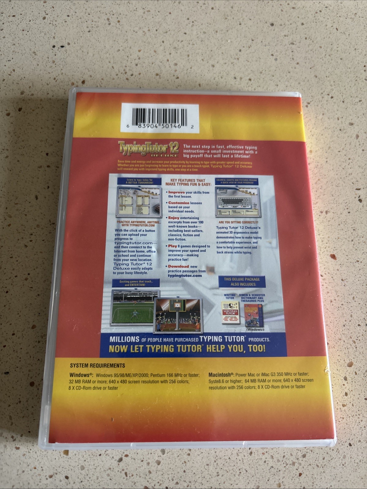 Typing Tutor 12 Deluxe Interactive Typing Tutorial CD Rom PC Windows Mac 2002