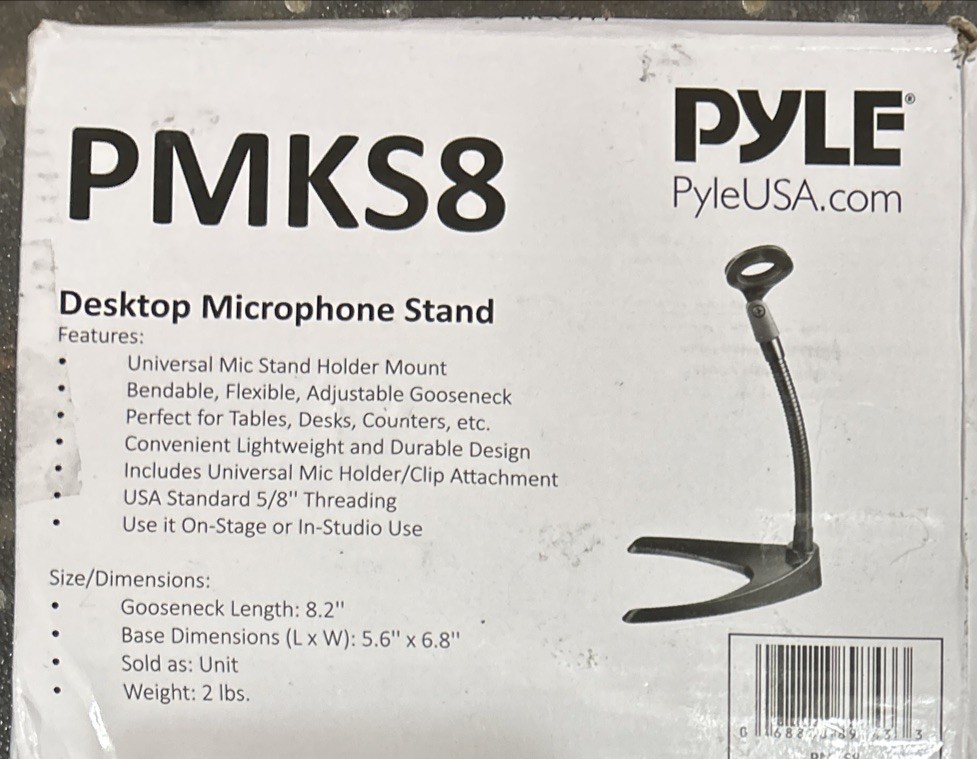 Pyle Desktop Microphone Weighted Stand - Tabletop, Universal, Flexible 8.2''