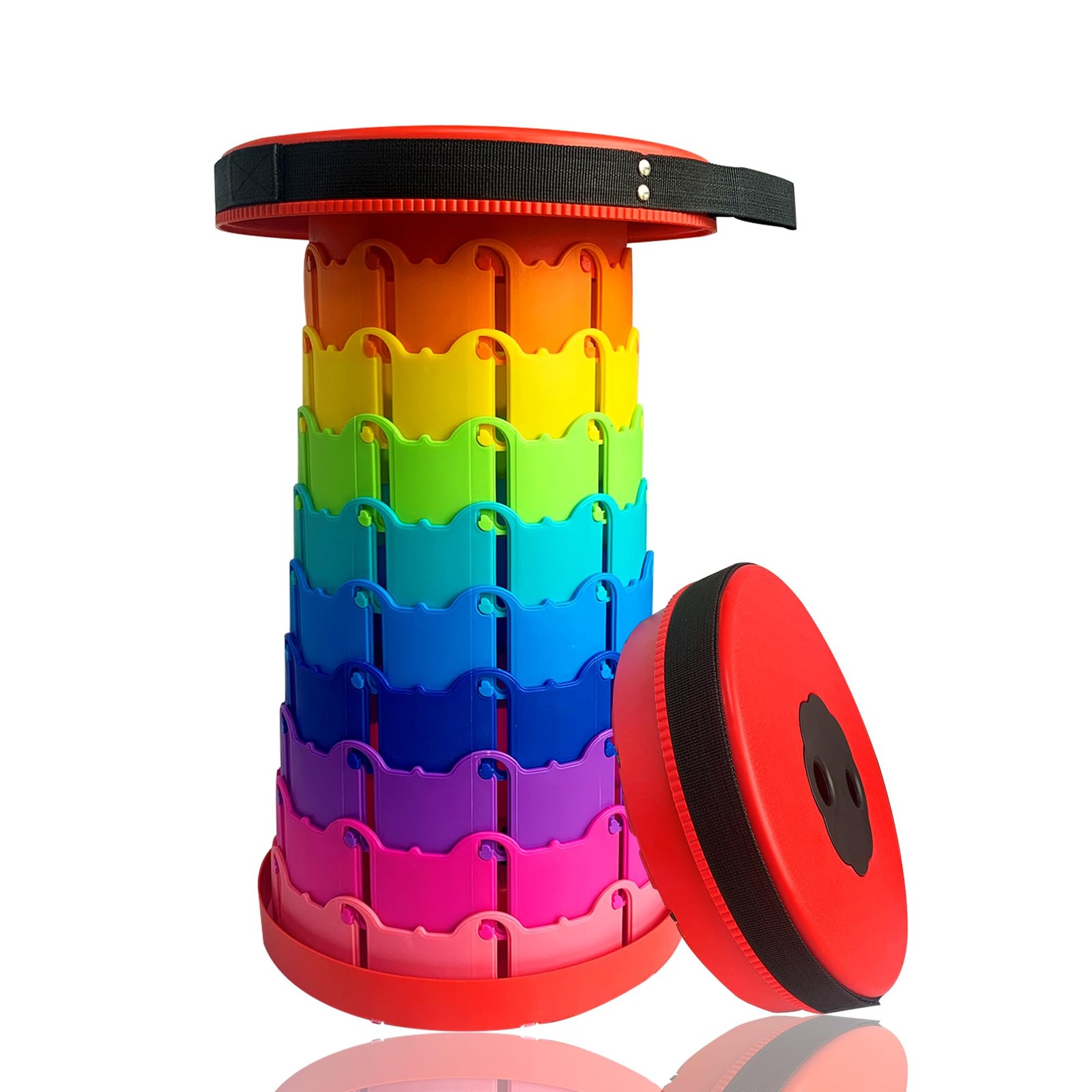 Rainbow Travel Camping Stool, Retractable Portable Folding Stool,Collapsible ...