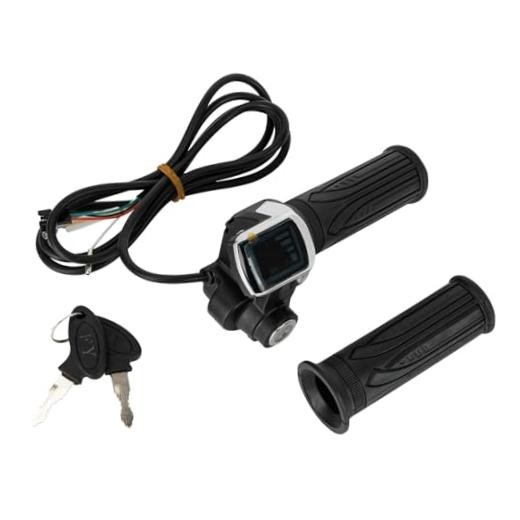 48V Half Twist Throttle, 22mm Ebike Grip with LED Display & Key Lock | 48V