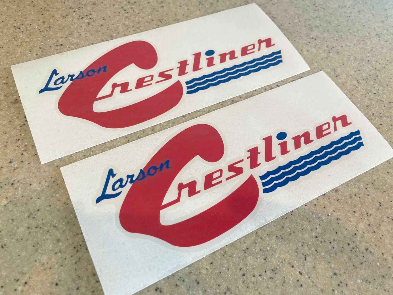 Crestliner Vintage Fishing Boat Decal 15" 2-PAK FREE SHIP + FREE Fish Decal!