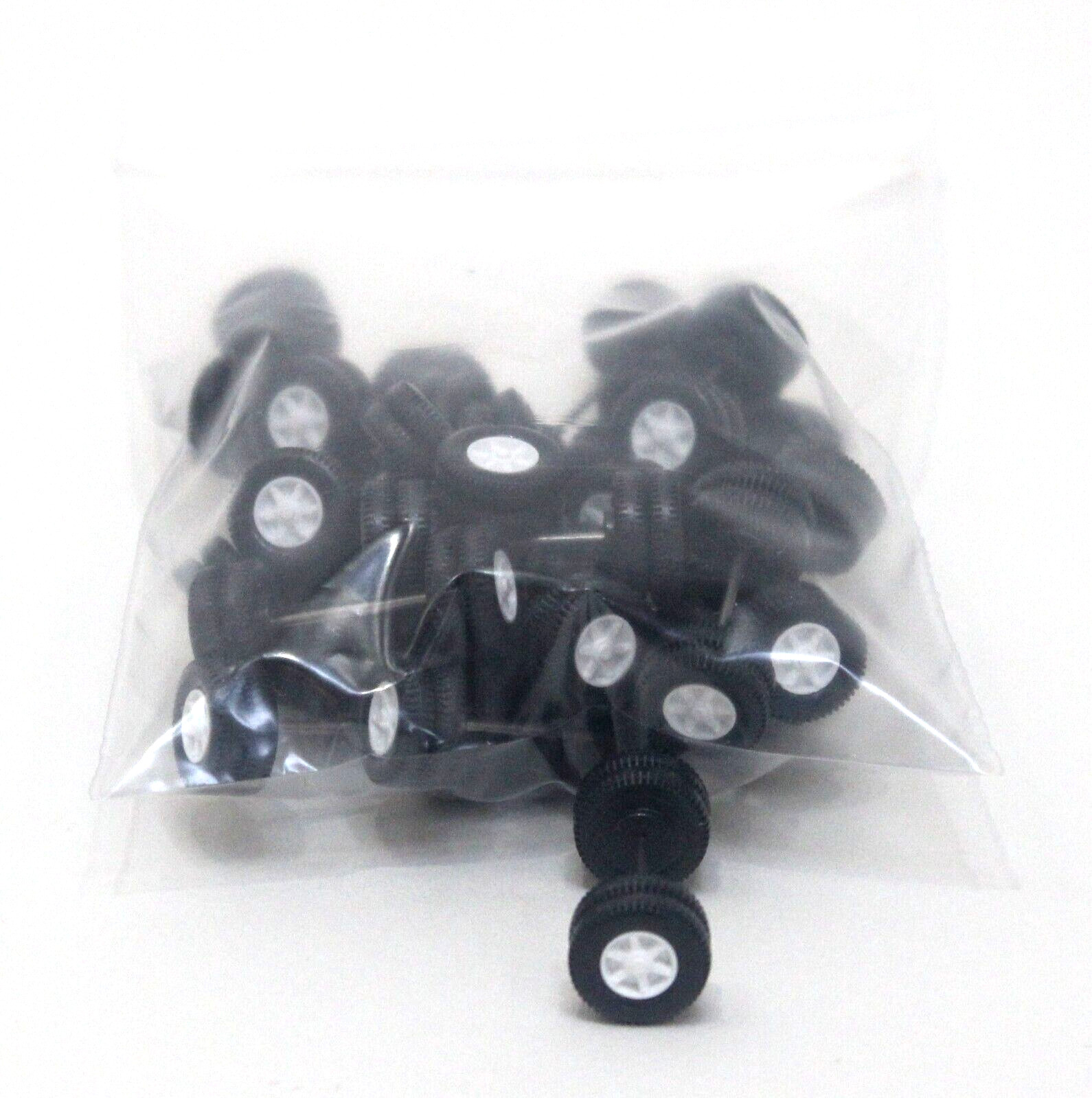 Bag of 2 dozen (24) HO 1:87 Dual wheels w/ axles New (Herpa Wiking Prieser etc)