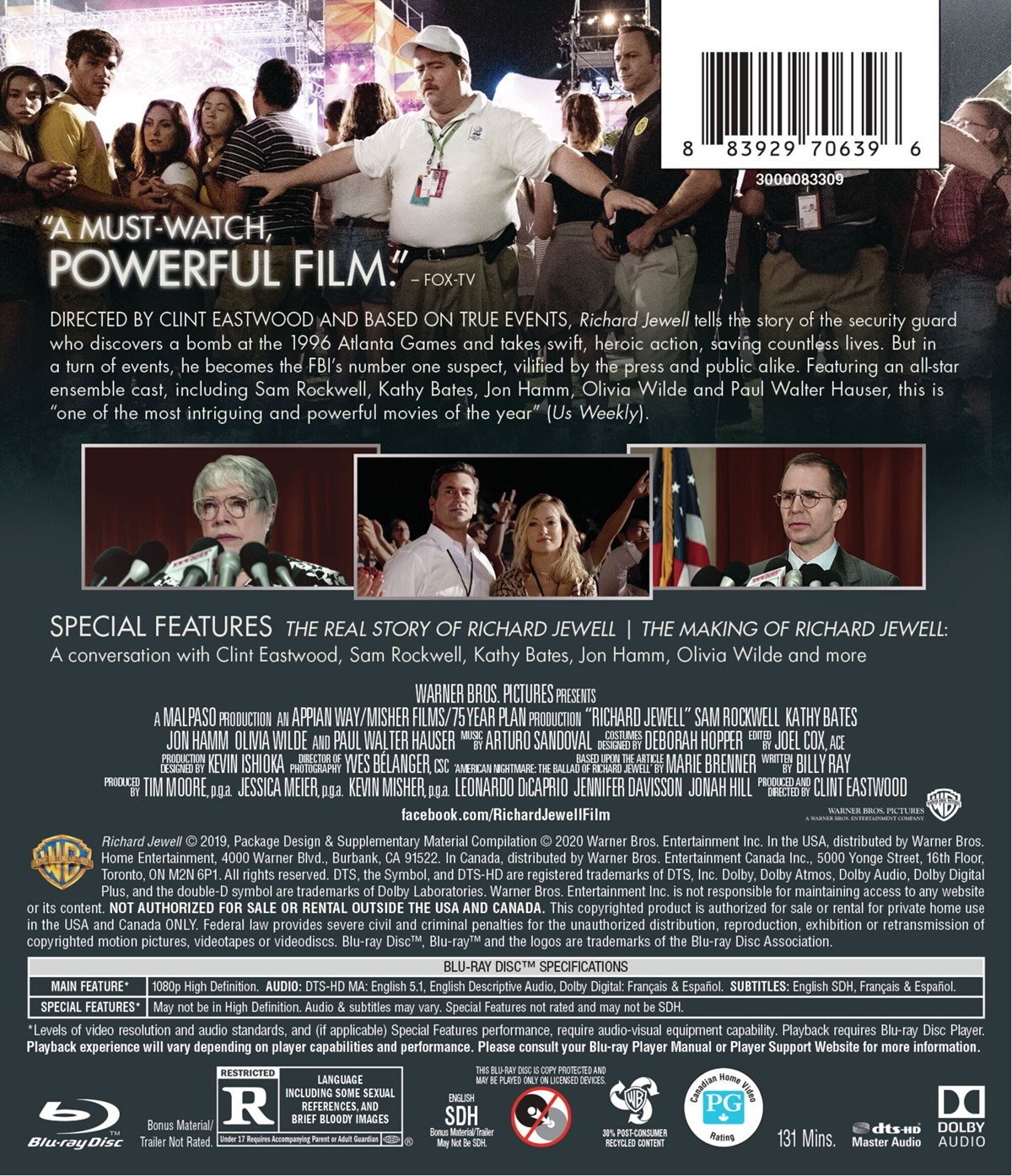 Richard Jewell Blu-ray Paul Walter Hauser NEW