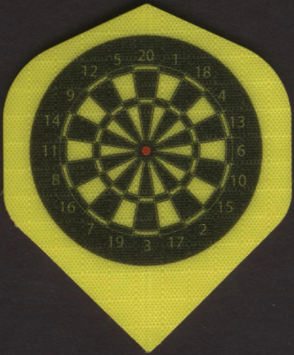 Yellow Dartboard Nylon Dart Flights: 3 per set
