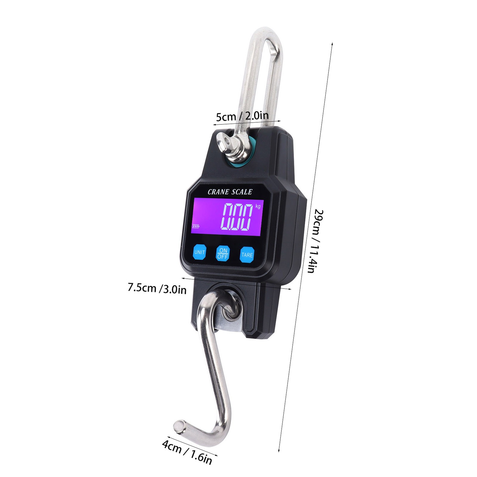 (Black)WH-C06 Rechargeable Digital Hanging Scale Mini Crane Scale Electronic US
