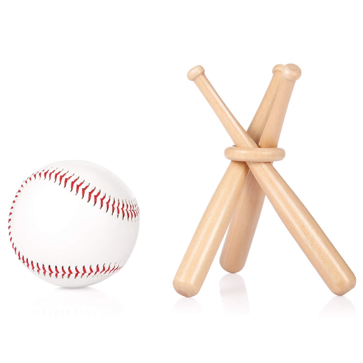 Honoson Baseball Stand Holders Balls Display Bat Wooden One Size, Wood Color