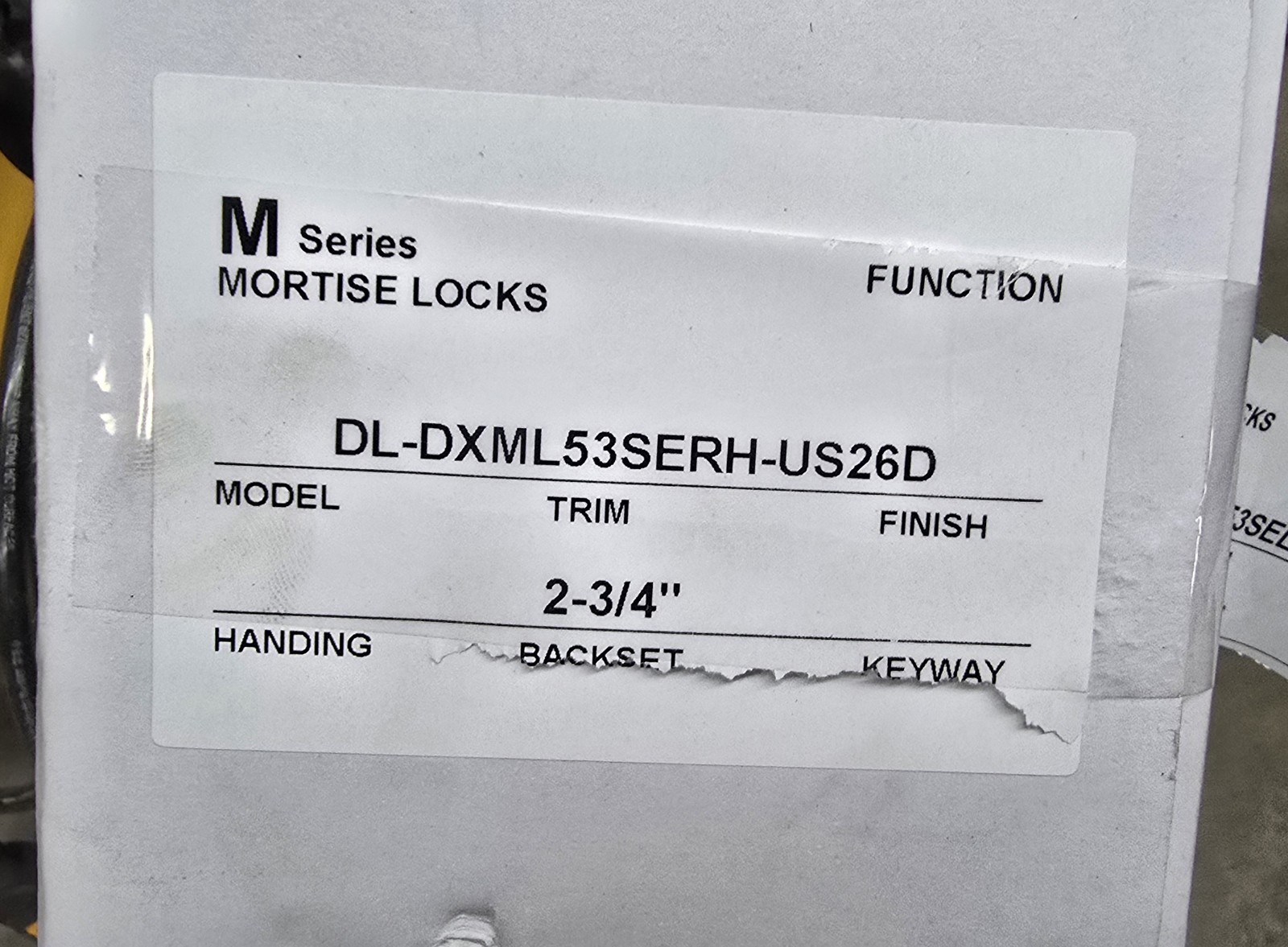 Design Hardware M-Series 2 3/4” Mortise Lock/Lever Chrome DL-DXML53SERH-US26D