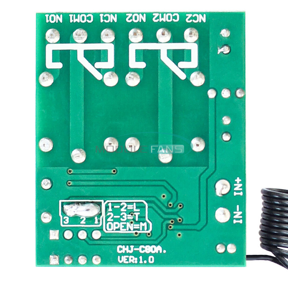 DC12V 2Channel Wireless Remote Control Switch Relay Receiver Module 315/433MHz