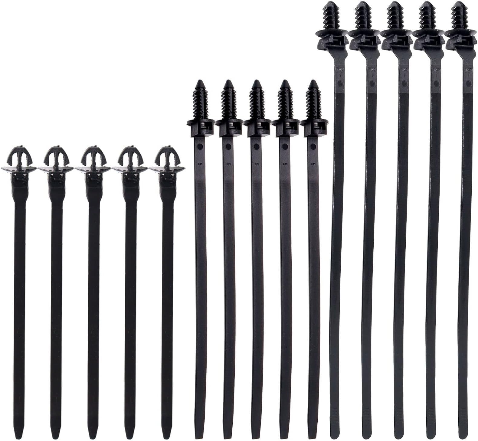 Push Mount Wire Ties, Snap in Zip Tie Automotive Clips Nylon Wire Harness Cli...