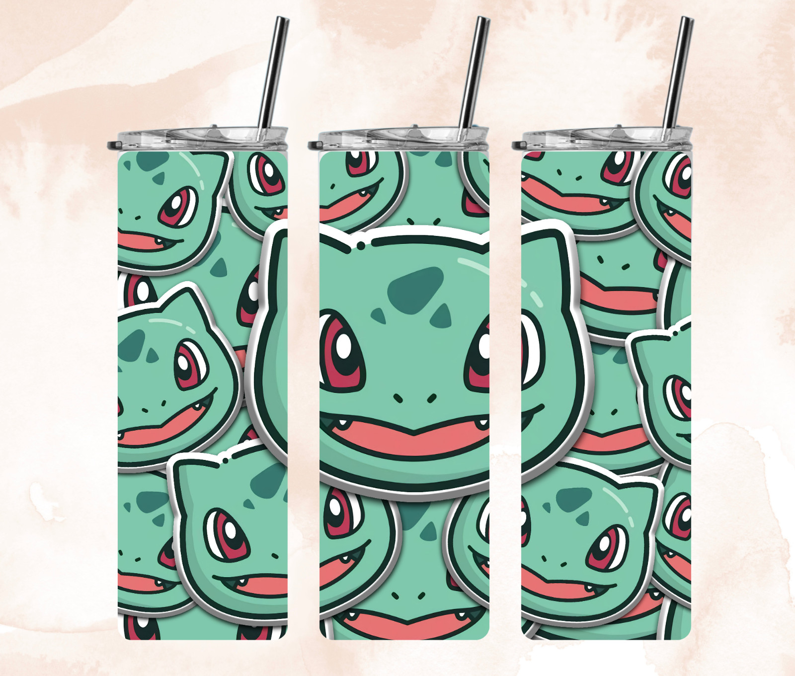 BULBASAUR 20 OZ INSULATED  TUMBLER 2 STRAWS INCLUDED