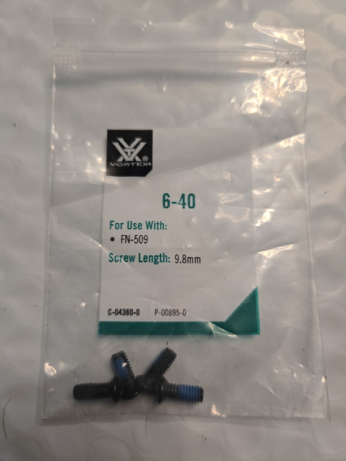 Vortex 6-40 9.8mm FN-509 Red Dot Sight Screws Set