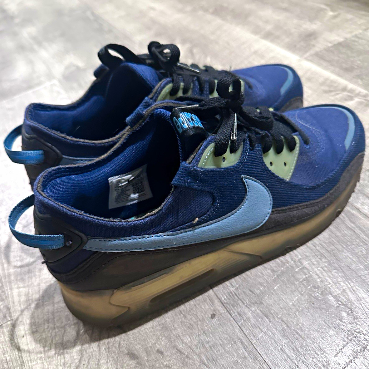 Nike Air Max Terrascape 90 Size 10.5 Navy Aqua Men's Low Top Sneakers DV7413-400