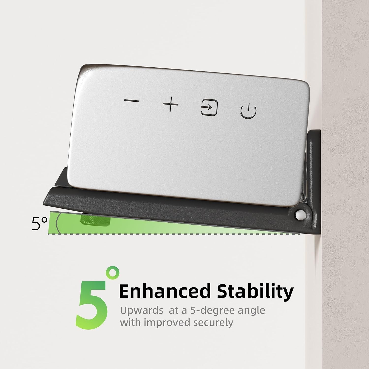 Versatile Adjustable Soundbar Mount - For Wall, TV, or Bookshelf Use, Black