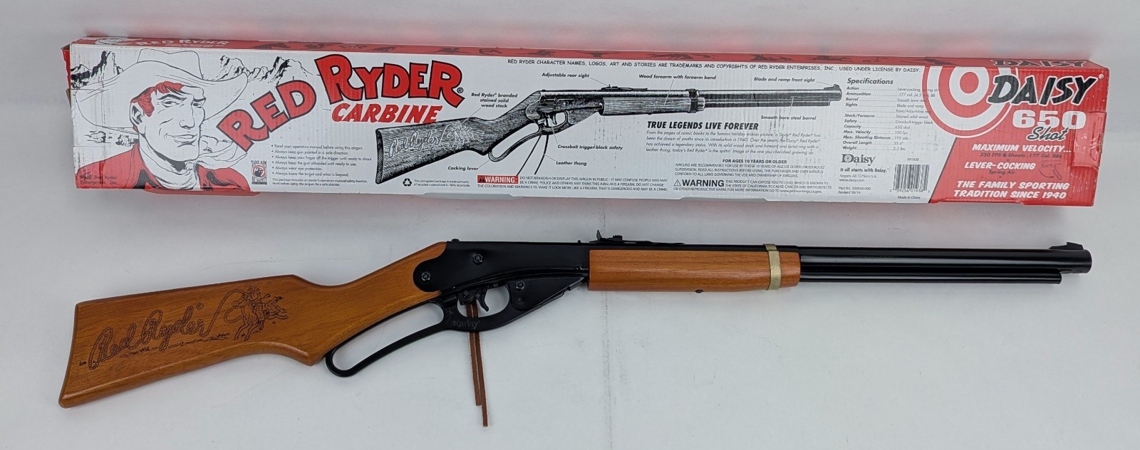 Daisy Red Ryder Carbine - Christmas Wish BB Gun - .177 Cal - Classic Wood Stock