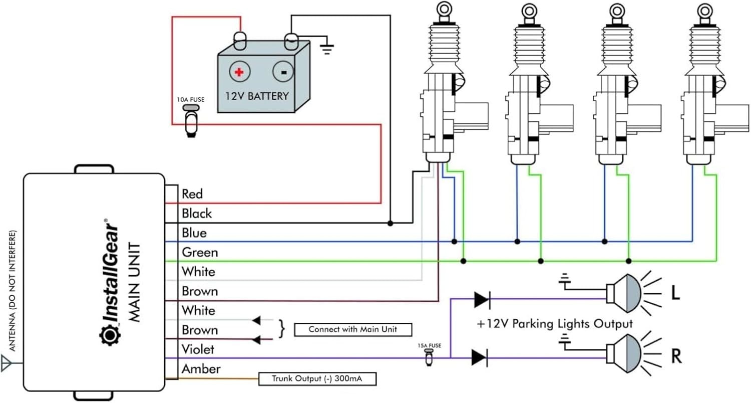 2-Button Remote Keyless Entry System with Visual Lock Confirmation & Actuators