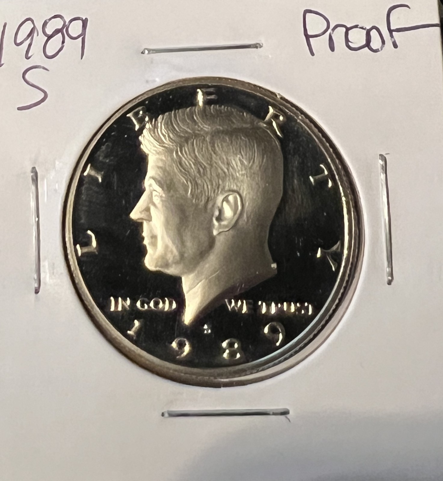 1989-S CLAD KENNEDY HALF DOLLAR STRAIGHT FROM PROOF SET   ACTUAL COIN  #8747