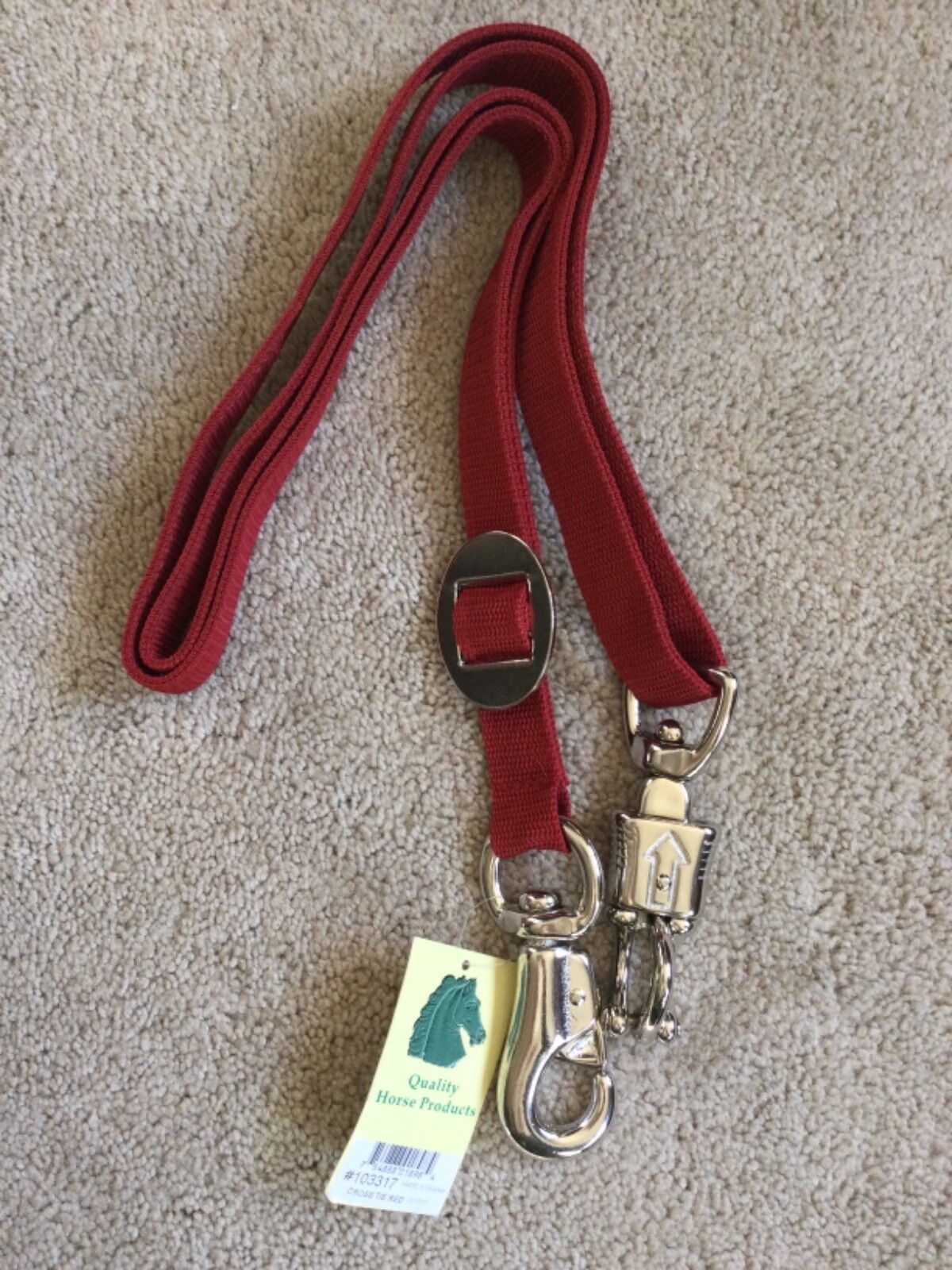 Intrepid International Quality Horse Products Nylon Cross Tie Red Adjustable NEW