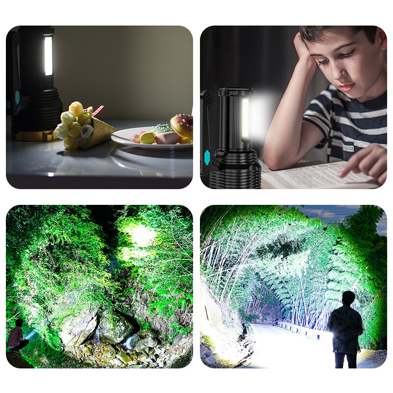 Super Bright LED Flashlight High Powered Torch USB Rechargeable Lamp