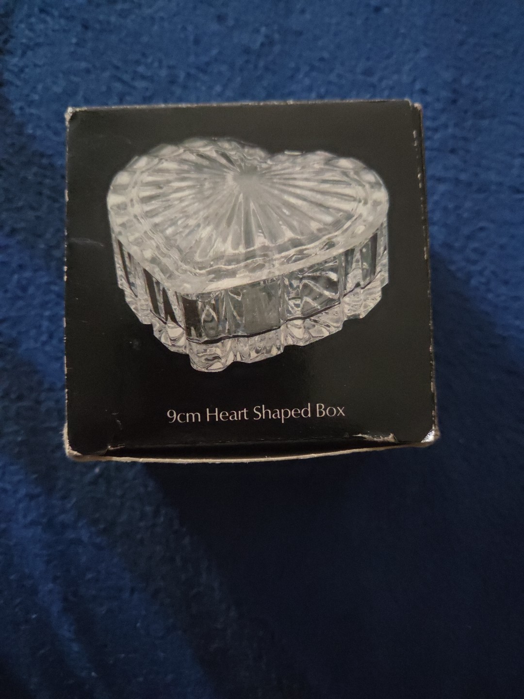 9cm Heart Shaped Box 24% Lead Crystal