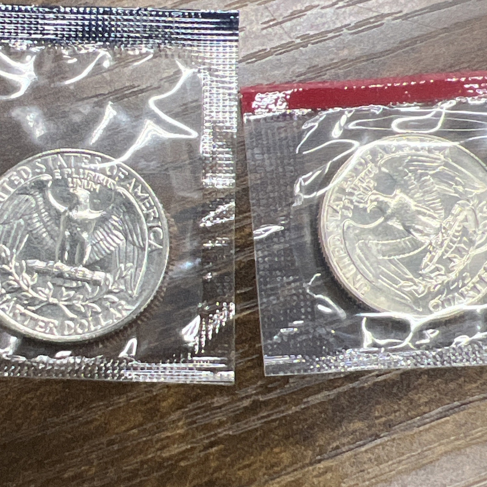 1981 P+D Washington Quarters ~ Uncirculated in Cellophane from Mint Set