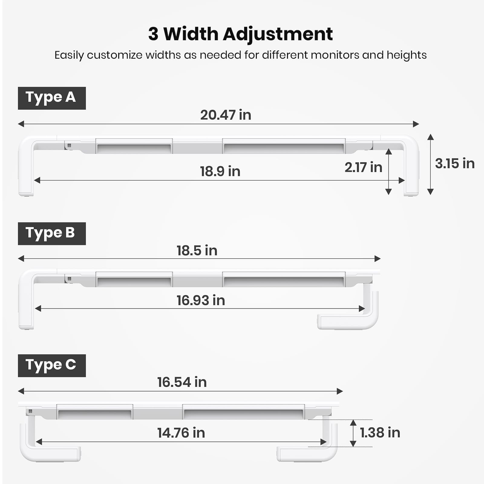 Monitor Stand Riser, Klearlook Foldable, Height Adjustable Computer Stand, De...