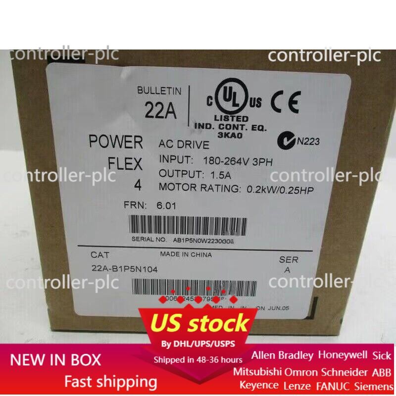 Brand  AB 22A-B1P5N104 PowerFlex 4 0.2kW (0.25 Hp) AC Drive US Free Tax