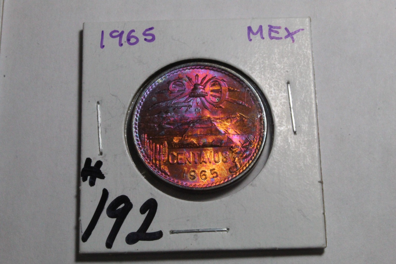 1965 Mexico 20 Centavos Crazy Tone #192