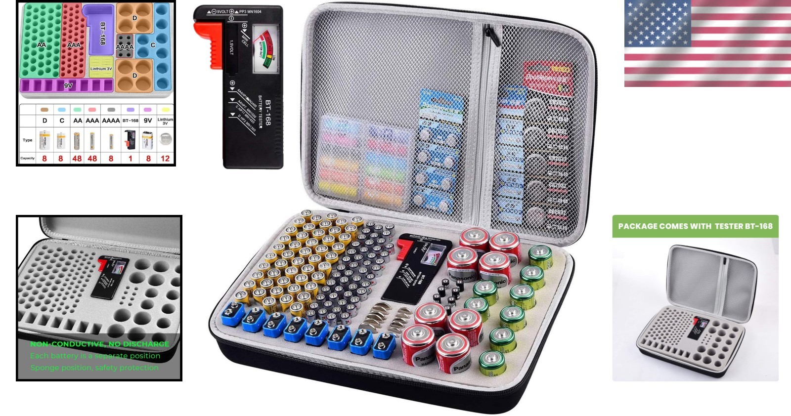 Universal Battery Storage Case - Holds 225 Batteries