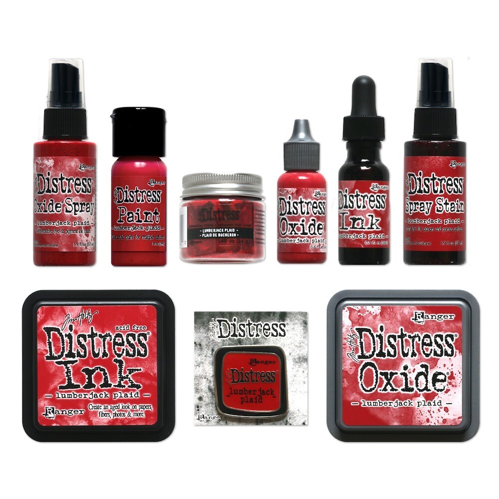 Tim Holtz Distress LUMBERJACK PLAID- OCT COLOR- Oxide, Reinker, Pad 2022 BUNDLE