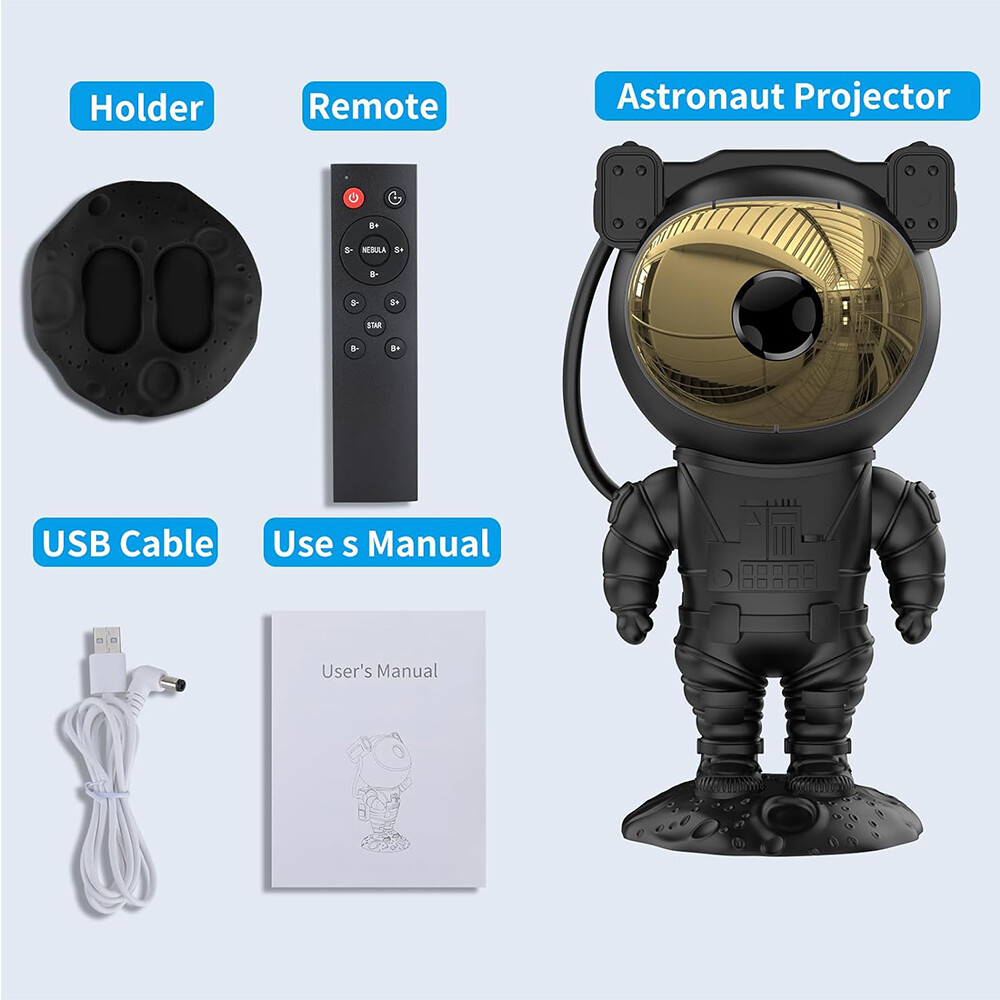 Astronaut Star Galaxy Projector Night Light Starry Nebula Ceiling LED Kids Gift