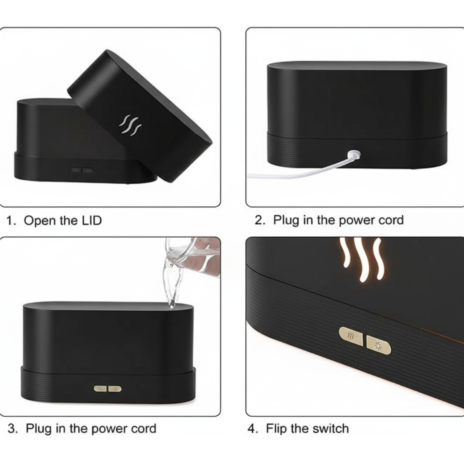 Flame Air Diffuser Air Humidifier, Mini Humidifier Desktop Air Aroma Diffuser