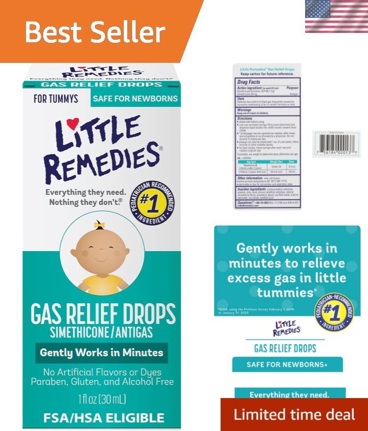 Newborn Gas Relief Drops, Relieves Discomfort From Gas, Baby Medicine with No...