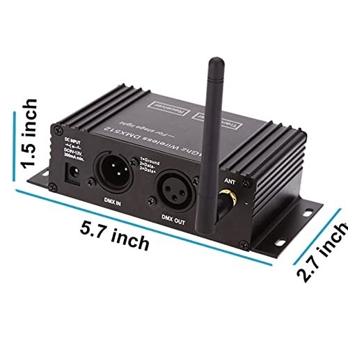 Wireless DMX 512 Controller with LCD Display, Power Adjustable Transmitter & Rec