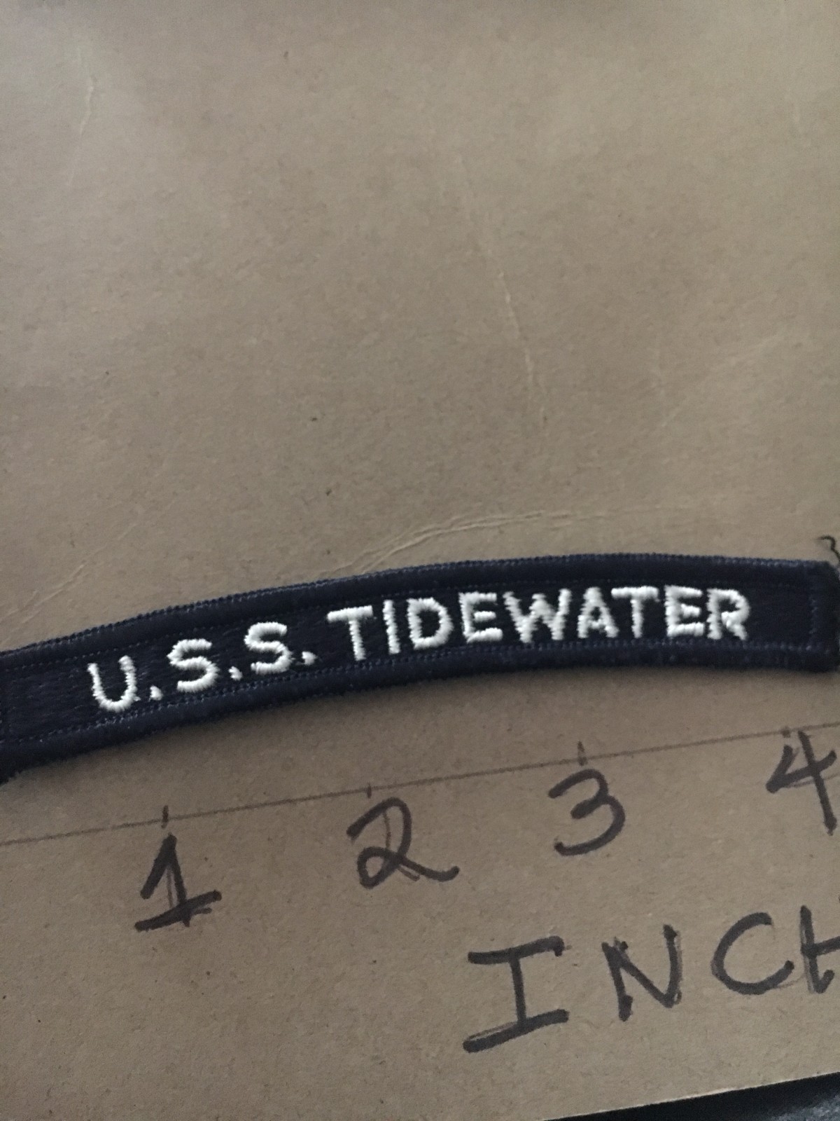US NAVY SHOULDER STRIP TAB *** rocker *** Patch USS Tidewater