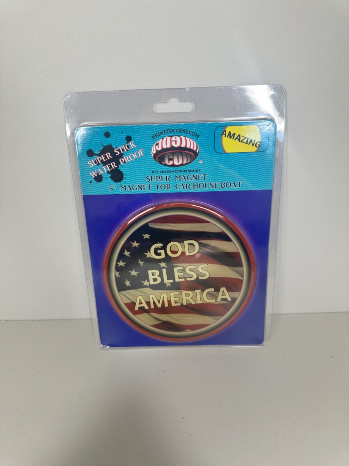 NEW! Round 5" God Bless America United Car Magnet CAR HOUSE BOAT WATERPROOF