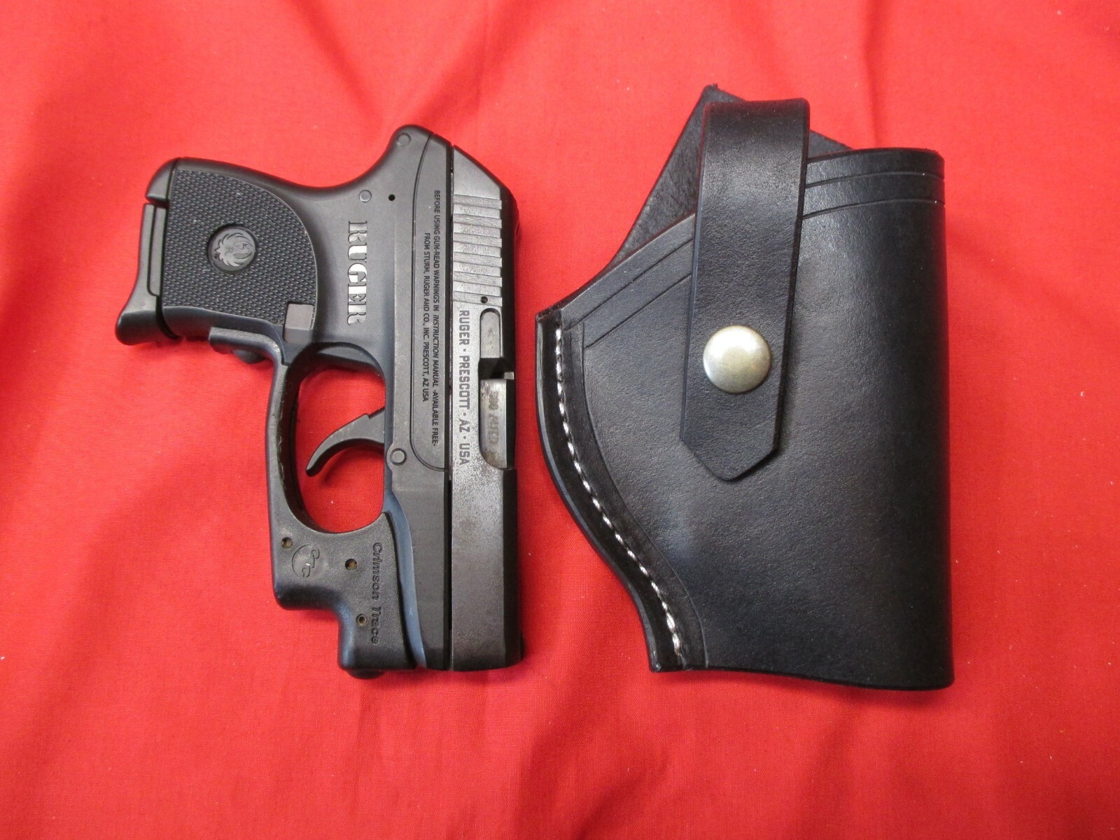 Leather Holster for Ruger 380 LCP & LCP II with/without Crimson Trace Laserguard