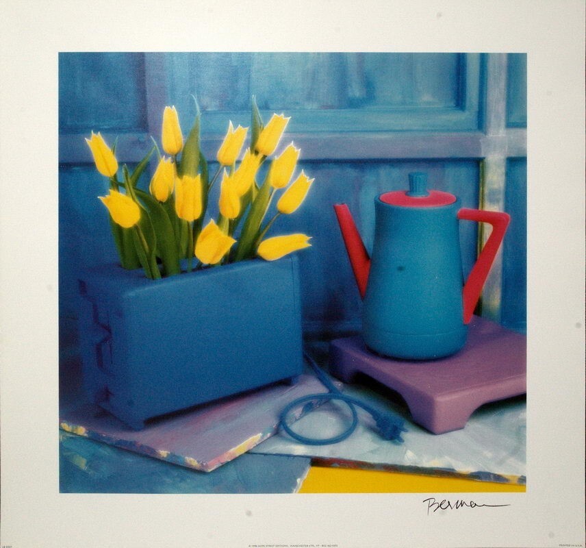 (20 x 20) Art Print LB0301 Applejack Art Partners Flowers in toaster with teapot