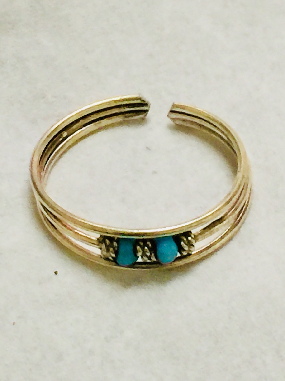 Usa Sell Toe Ring Adjustable Sterling Silver 925 Thailand Adjustable Aqua Surf