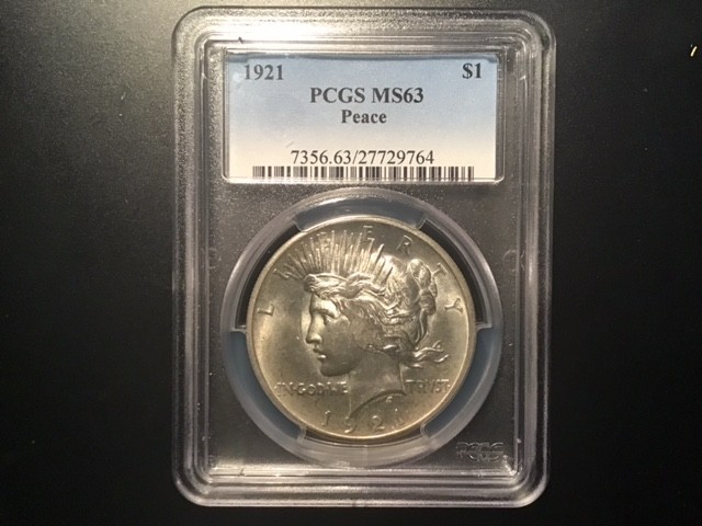 🔥🔥🔥1921 Peace Dollar – High Relief – PCGS MS63 – Strong Luster - Clean Cheek