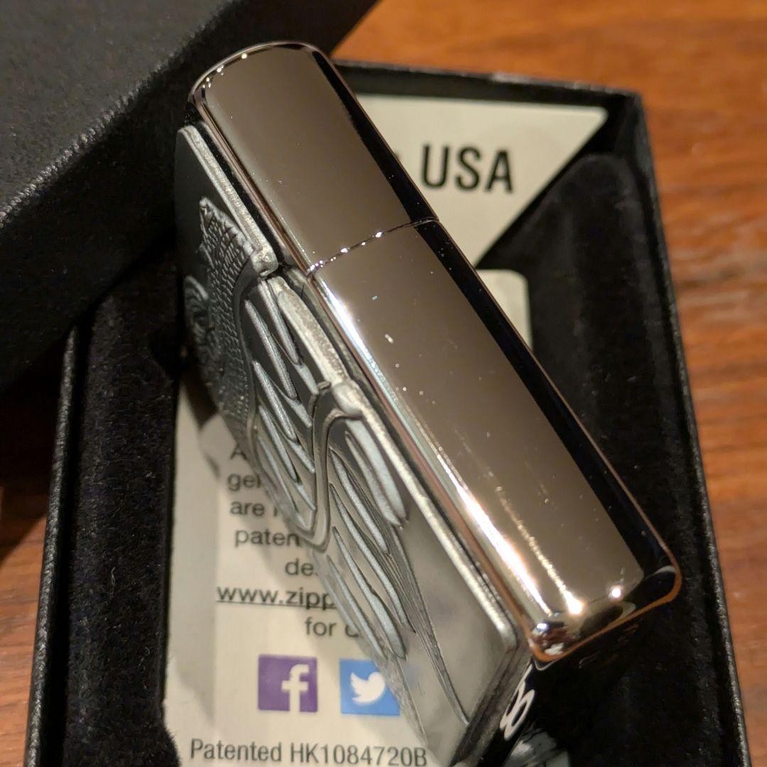 Dragon, Flame, Trick Zippo, Silver