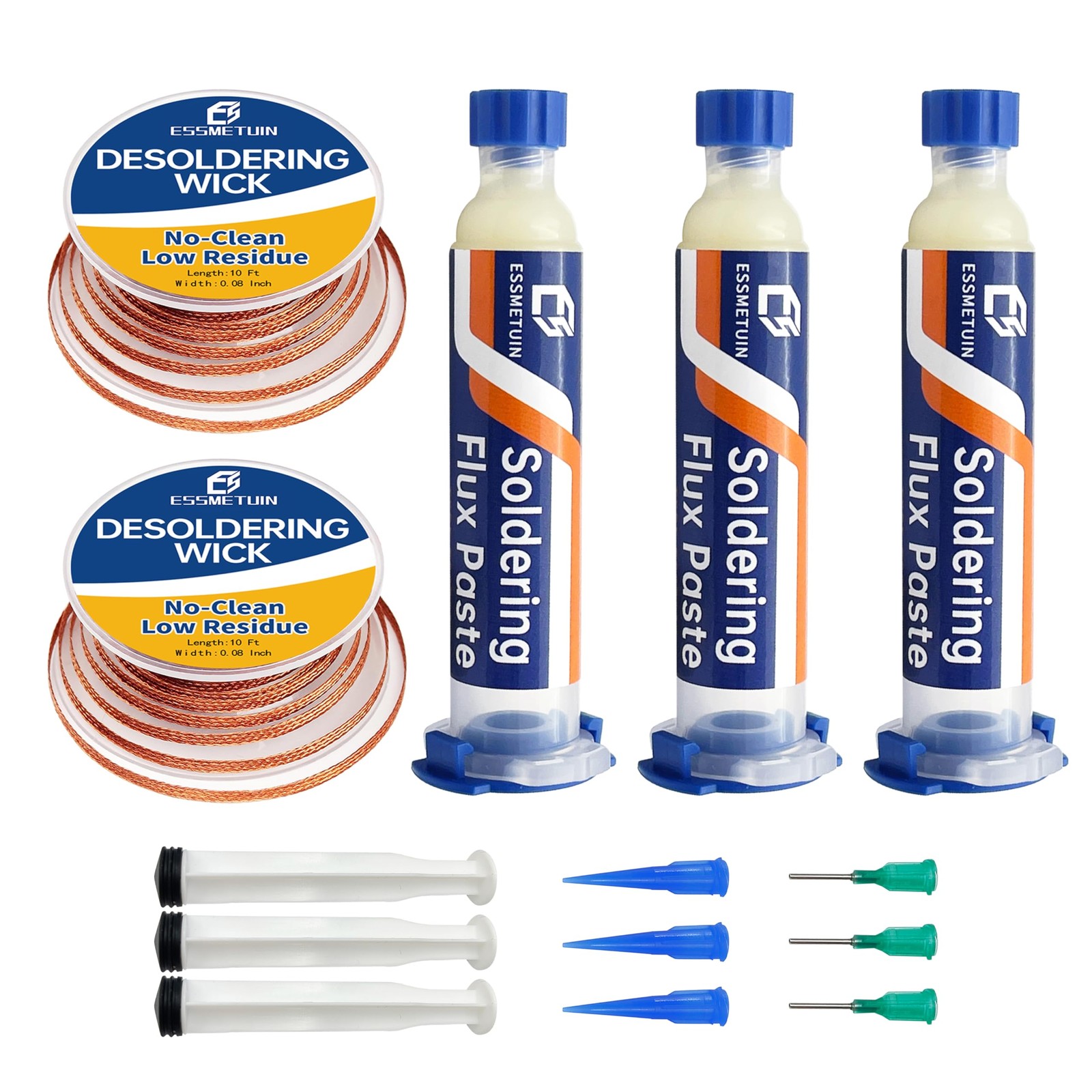 Solder Wick and Soldering flux for Electronics Repair, No Clean Flux, Solder...