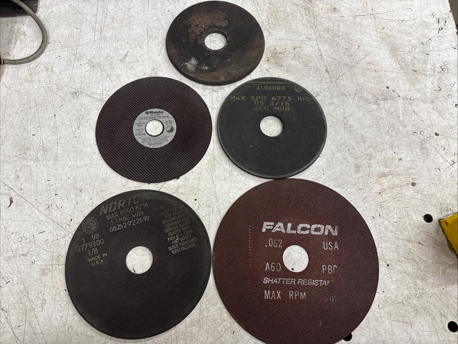Cutter Grinder Cut Off Wheels. Lot Of 5. See Pictures