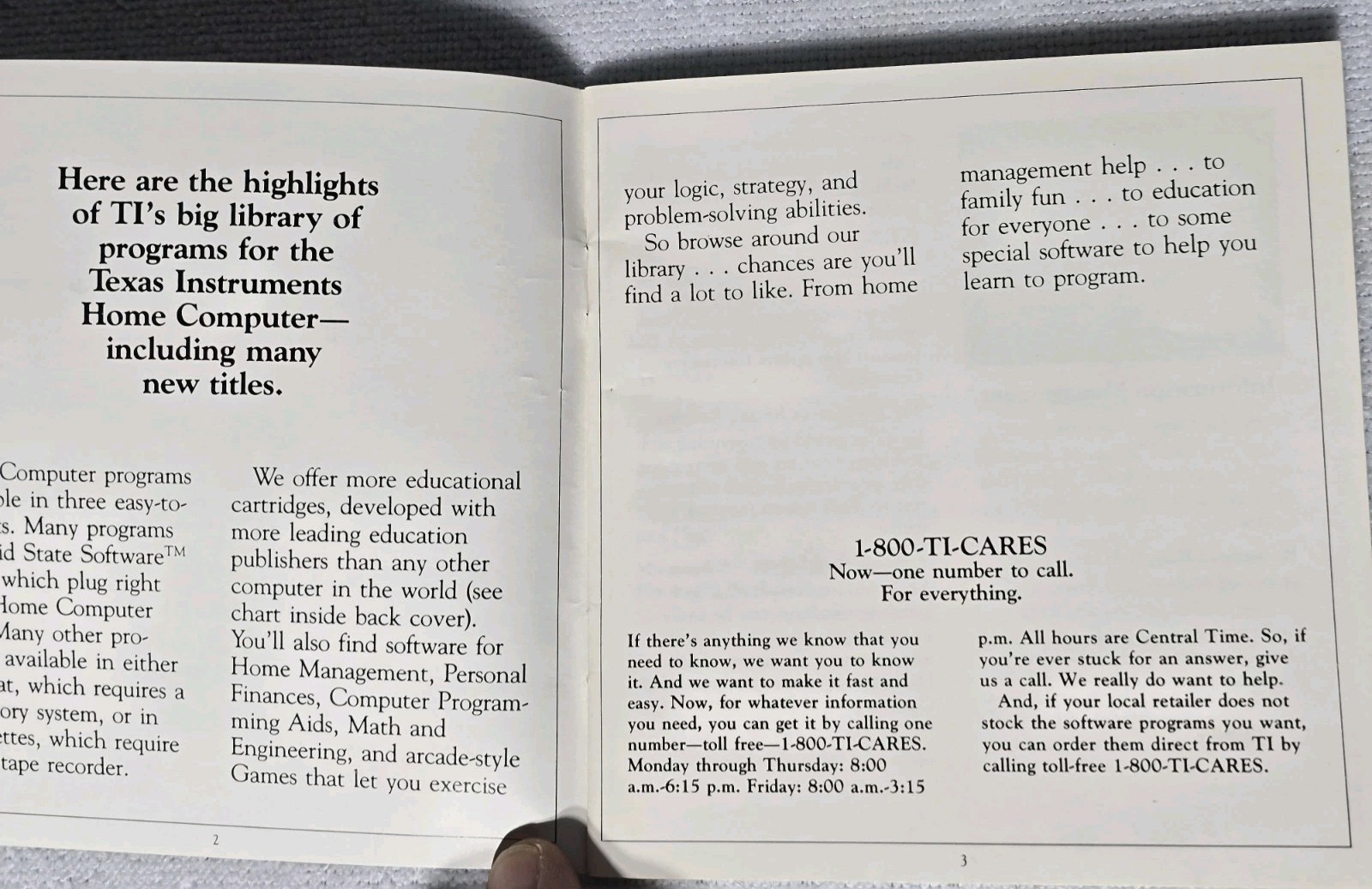 Vintag 1983 Texas Instruments Home Computer Program Library Ti99/4A Brochure 31p