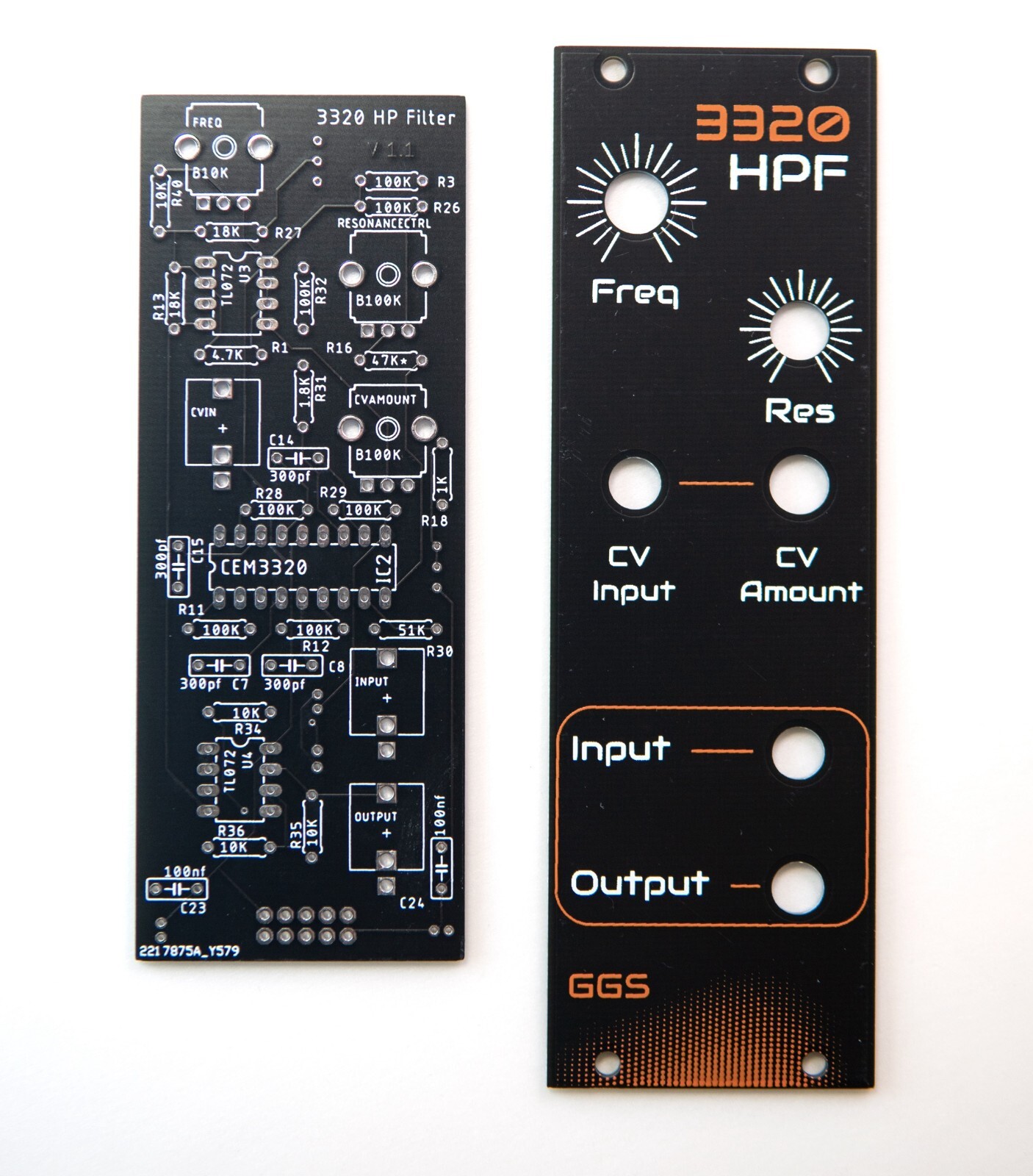 3320 High Pass Filter / Eurorack / VCF / PCB & Front Panel / DIY Synth Module