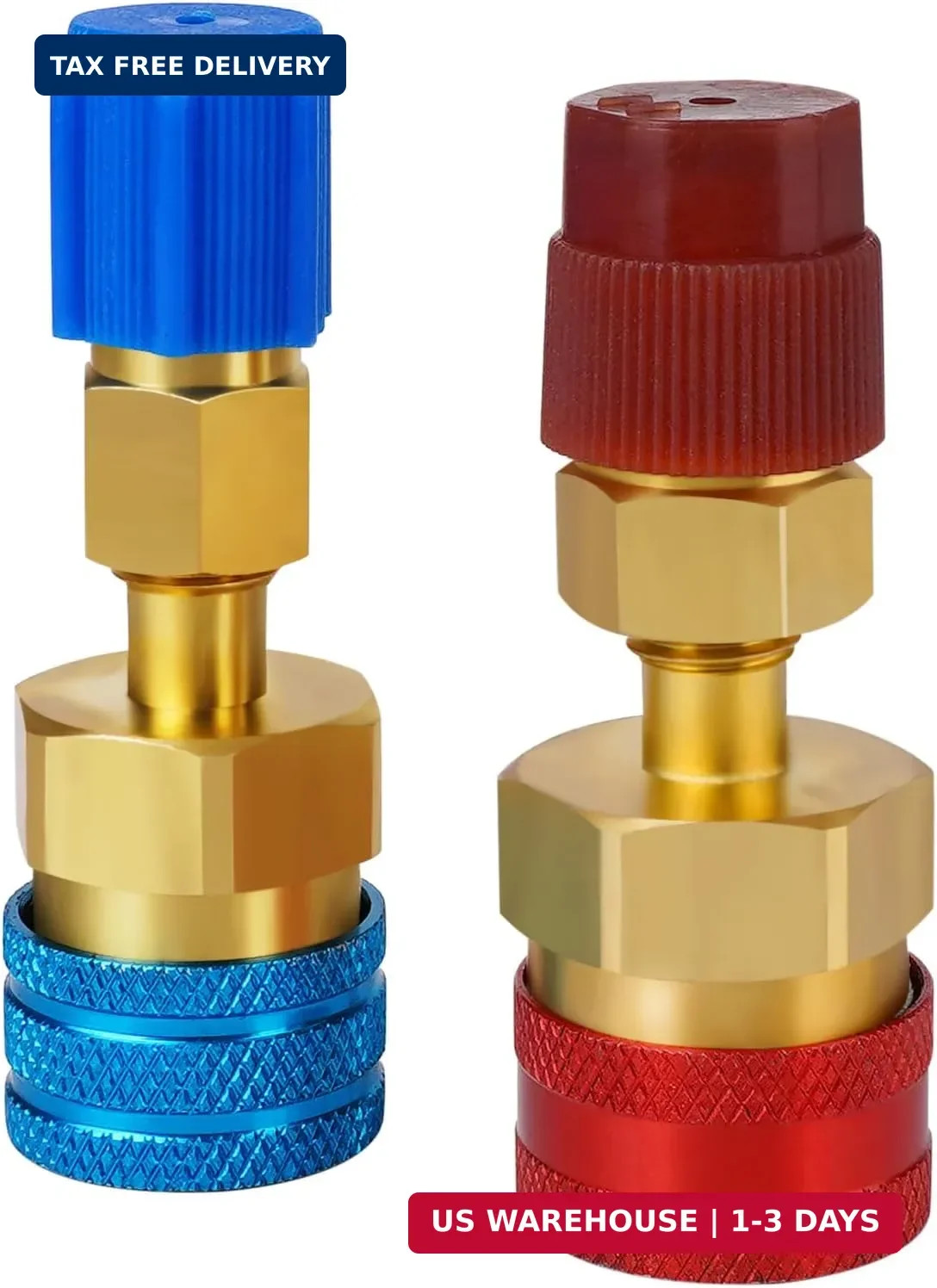 R1234yf Adapter Kit, R1234yf to R134a Conversion Quick Couplers, Blue and Red Hi