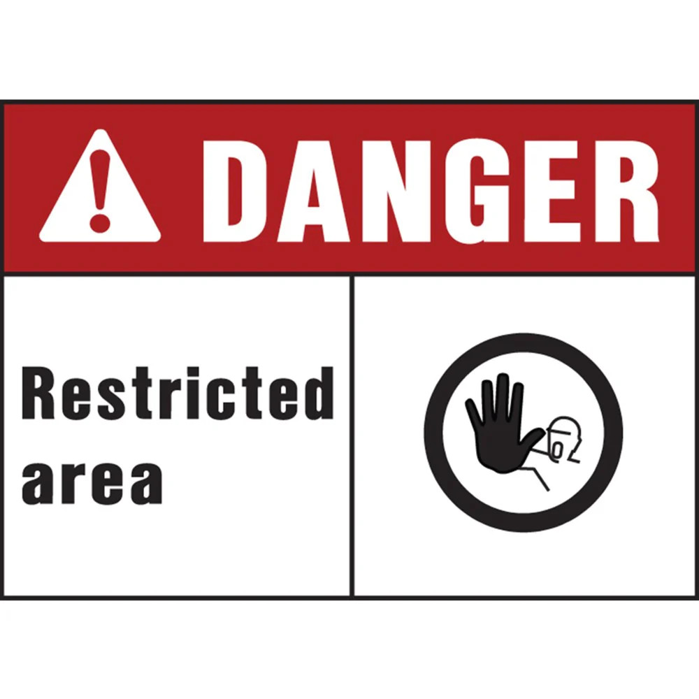 Hy-Ko™ Danger Restricted Area Sign 10" x 14" (5 pcs.)