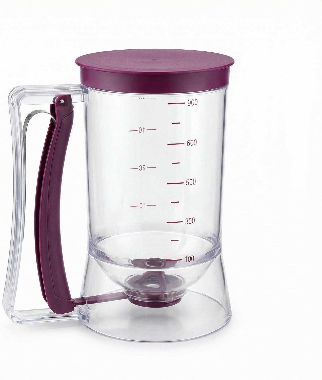 Pancake Batter Dispenser, 4-Cup Cupcake Batter Dispenser with Squeeze Handle &