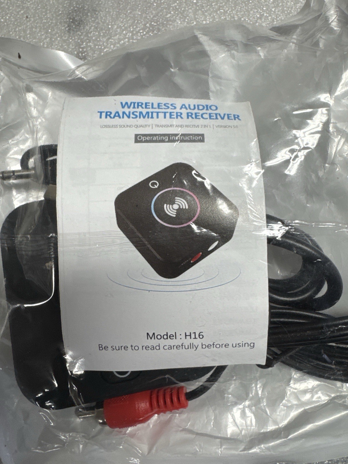H16 Wireless Audio Transmitter Receiver RCA AUX 2-in-1 Adapte